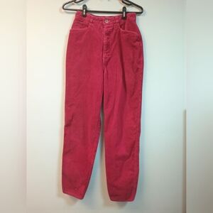 Vtg Sync Pink Corderoy High Waisted Womans Pants Size 8 Retro Punk 80s 90s